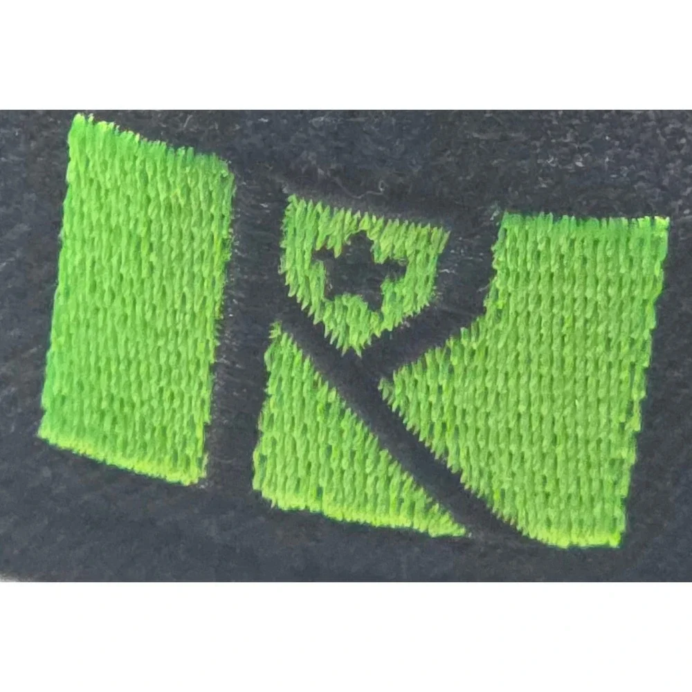 Routine Baseball Snapback Hat R Logo Green‎ Bill Black White Fitted  L Cap